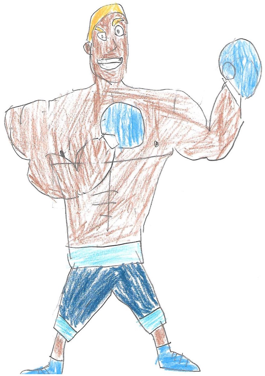 kid drawing of boxer