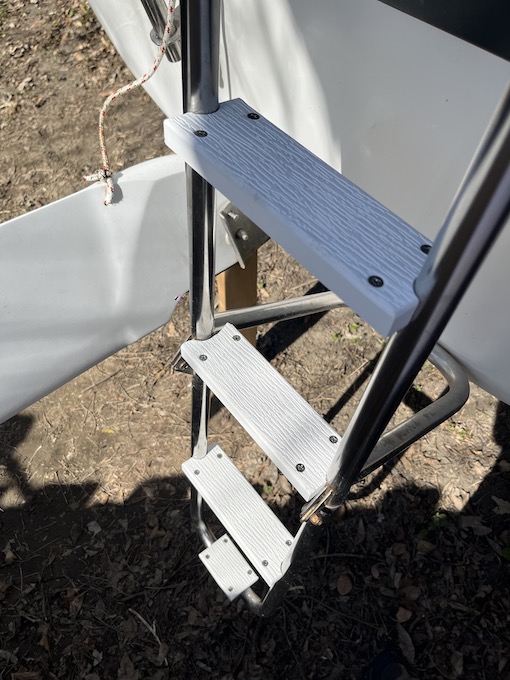 Ladder with new plastic treads
